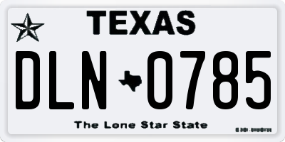 TX license plate DLN0785