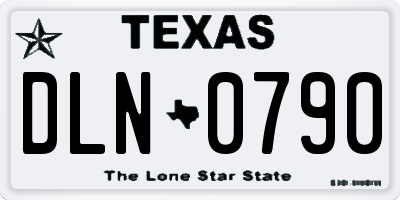 TX license plate DLN0790