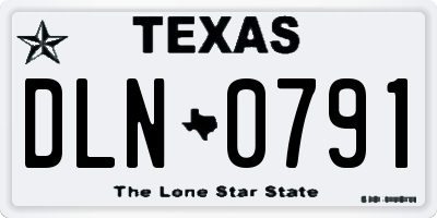 TX license plate DLN0791