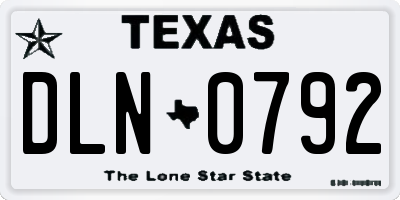 TX license plate DLN0792
