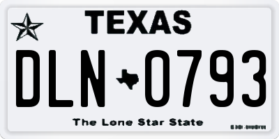 TX license plate DLN0793
