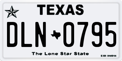 TX license plate DLN0795