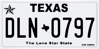 TX license plate DLN0797