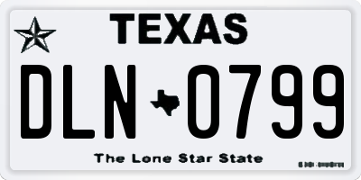 TX license plate DLN0799