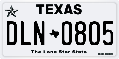 TX license plate DLN0805