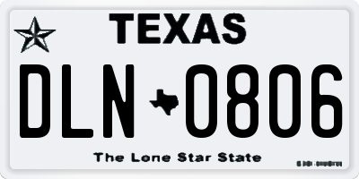 TX license plate DLN0806