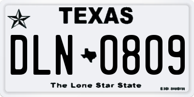 TX license plate DLN0809