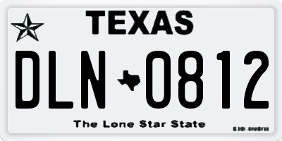 TX license plate DLN0812