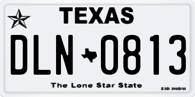 TX license plate DLN0813