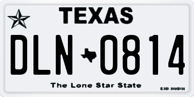 TX license plate DLN0814