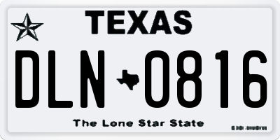 TX license plate DLN0816