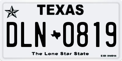 TX license plate DLN0819