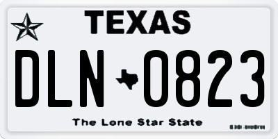 TX license plate DLN0823