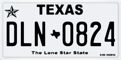 TX license plate DLN0824