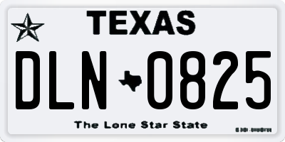 TX license plate DLN0825