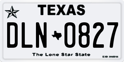 TX license plate DLN0827