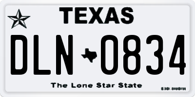 TX license plate DLN0834