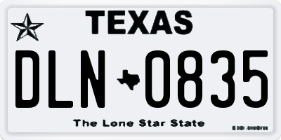 TX license plate DLN0835