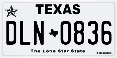 TX license plate DLN0836