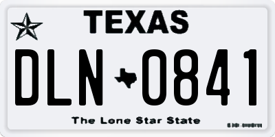 TX license plate DLN0841