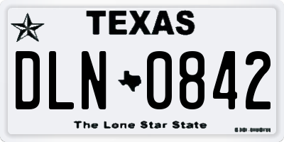 TX license plate DLN0842