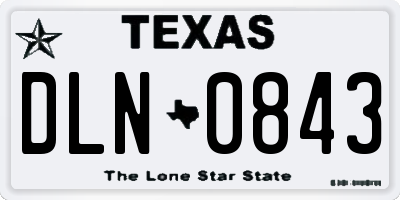 TX license plate DLN0843