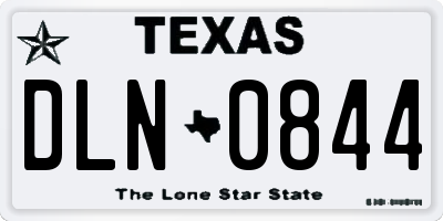 TX license plate DLN0844