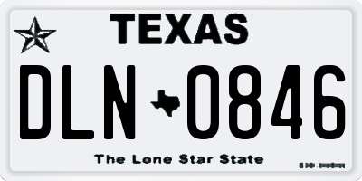 TX license plate DLN0846