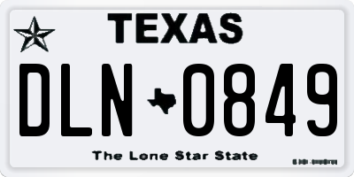 TX license plate DLN0849