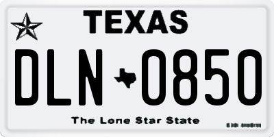 TX license plate DLN0850