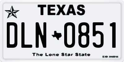 TX license plate DLN0851