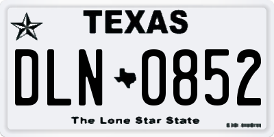 TX license plate DLN0852