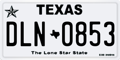TX license plate DLN0853