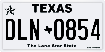 TX license plate DLN0854