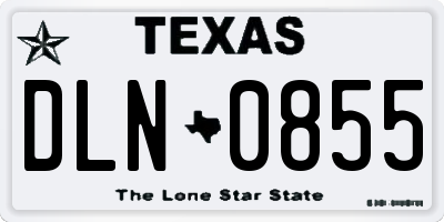 TX license plate DLN0855