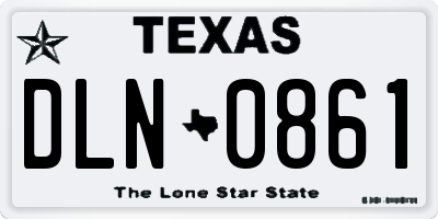TX license plate DLN0861