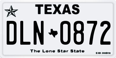 TX license plate DLN0872