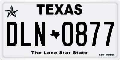 TX license plate DLN0877