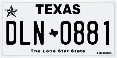 TX license plate DLN0881