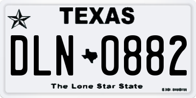 TX license plate DLN0882