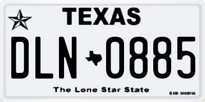TX license plate DLN0885