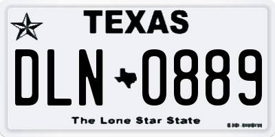 TX license plate DLN0889
