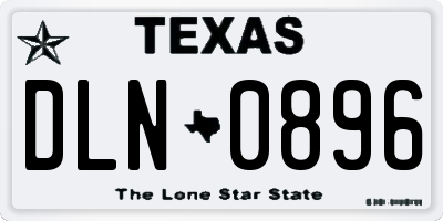 TX license plate DLN0896