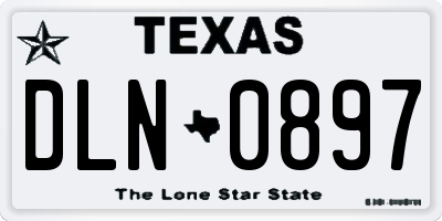 TX license plate DLN0897
