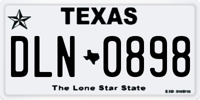 TX license plate DLN0898