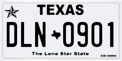 TX license plate DLN0901