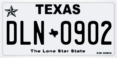 TX license plate DLN0902