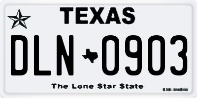 TX license plate DLN0903