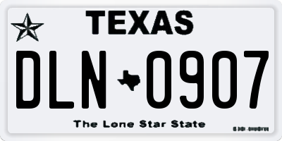 TX license plate DLN0907