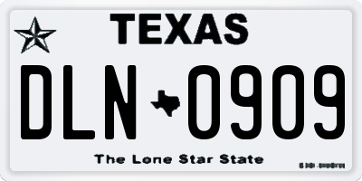 TX license plate DLN0909
